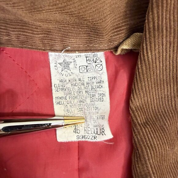 VTG Carhartt 996QZR Coverall Mens 46R Brown Duck Insulated Quilted Lined 90s USA - Picture 4 of 10